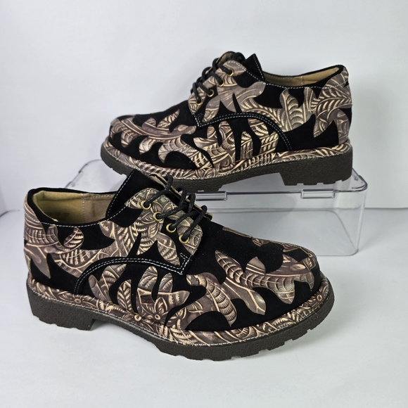 L’Artiste by Spring Step Womens Jigsaw Leather Textile Oxford Shoes Multicolor - Picture 2 of 12